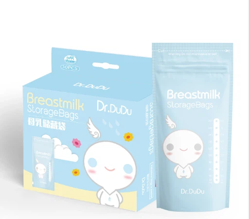 カスタム印刷されたプラスチックスタンドアップ包装再利用可能なペット/Pe BPA フリーの母乳保存袋