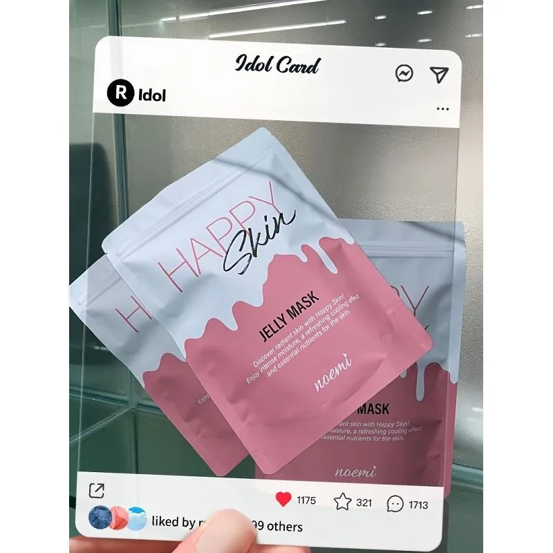 Hot Sale Custom Printed 3 Side Heat Sealed Cosmetic Plastic Aluminum Foil Facial Mask Packaging Bags Pouch